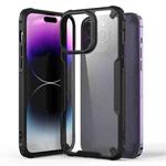 For iPhone 14 Pro Four-corner Glossy Shockproof Phone Case(Black)