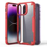 For iPhone 14 Pro Four-corner Glossy Shockproof Phone Case(Red)