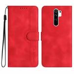 For Xiaomi Redmi 9/9 Prime/Poco M2 Heart Pattern Skin Feel Leather Phone Case(Red)