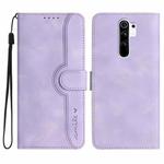 For Xiaomi Redmi 9/9 Prime/Poco M2 Heart Pattern Skin Feel Leather Phone Case(Purple)