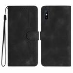 For Xiaomi Redmi 9A/9AT/9i Heart Pattern Skin Feel Leather Phone Case(Black)