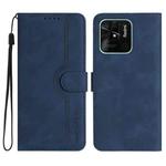 For Xiaomi Redmi 10C 4G Global/10 India/10 Power Heart Pattern Skin Feel Leather Phone Case(Royal Blue)