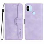 For Xiaomi Redmi A1+ Heart Pattern Skin Feel Leather Phone Case(Purple)