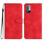 For Xiaomi Redmi Note 10 5G Heart Pattern Skin Feel Leather Phone Case(Red)