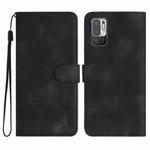 For Xiaomi Redmi Note 10 5G Heart Pattern Skin Feel Leather Phone Case(Black)