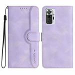 For Xiaomi Redmi Note 10 Pro 4G Global/Note 10 Pro Max Heart Pattern Skin Feel Leather Phone Case(Purple)