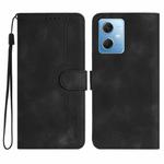 For Xiaomi Redmi Note 12 5G Heart Pattern Skin Feel Leather Phone Case(Black)