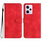 For Xiaomi Redmi Note 12 Pro+ 5G Heart Pattern Skin Feel Leather Phone Case(Red)
