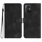 For Xiaomi Poco M5 Heart Pattern Skin Feel Leather Phone Case(Black)