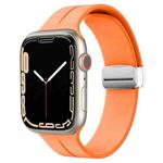 Magnetic Fold Clasp Silicone Watch Band For Apple Watch Series 8&7 41mm / SE 2&6&SE&5&4 40mm / 3&2&1 38mm(Orange)