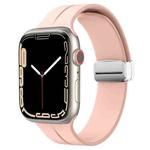 Magnetic Fold Clasp Silicone Watch Band For Apple Watch Series 8&7 41mm / SE 2&6&SE&5&4 40mm / 3&2&1 38mm(Pink)