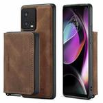 For Motorola Moto S30 Pro JEEHOOD Magnetic Zipper Horizontal Flip Phone Leather Case(Brown)