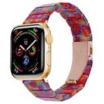 One-bead Resin Watch Band For Apple Watch Ultra 49mm / Series 8&7 45mm / SE 2&6&SE&5&4 44mm / 3&2&1 42mm(Pearl Rainbow)