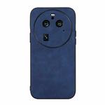 For OPPO Find X6 Pro Morocco Texture PU Phone Case(Blue)