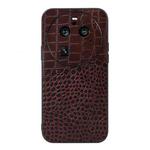 For OPPO Find X6 Pro Crocodile Texture Genuine Leather Phone Case(Coffee)