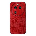 For OPPO Find X6 Pro Crocodile Texture Genuine Leather Phone Case(Red)