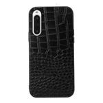 For Sony Xperia 10 V Crocodile Texture Genuine Leather Phone Case(Black)