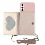 For Samsung Galaxy S23 5G Crossbody Lanyard Wallet Card Bag Phone Case(Pink)