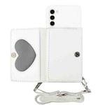 For Samsung Galaxy S23 5G Crossbody Lanyard Wallet Card Bag Phone Case(White)
