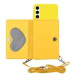 For Samsung Galaxy S23 5G Crossbody Lanyard Wallet Card Bag Phone Case(Yellow)