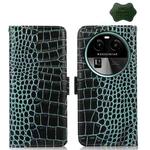 For OPPO Find X6 Crocodile Top Layer Cowhide Leather Phone Case(Green)