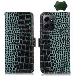 For Xiaomi Redmi Note 12 4G Global Crocodile Top Layer Cowhide Leather Phone Case(Green)