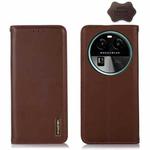 For OPPO Find X6 KHAZNEH Nappa Top Layer Cowhide Leather Phone Case(Brown)