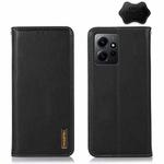 For Xiaomi Redmi Note 12 4G Global KHAZNEH Nappa Top Layer Cowhide Leather Phone Case(Black)