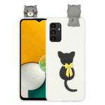 For Samsung Galaxy A34 5G 3D Lying Cartoon TPU Shockproof Phone Case(Little Black Cat)