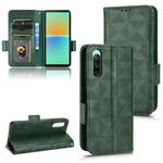 For Sony Xperia 10 IV Symmetrical Triangle Leather Phone Case(Green)