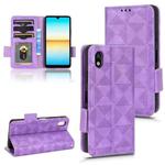 For Sony Xperia Ace III Symmetrical Triangle Leather Phone Case(Purple)