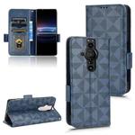 For Sony Xperia Pro-I Symmetrical Triangle Leather Phone Case(Blue)