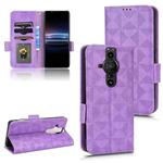 For Sony Xperia Pro-I Symmetrical Triangle Leather Phone Case(Purple)