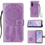 For Huawei Nova 7 5G Dream Catcher Printing Horizontal Flip Leather Case with Holder & Card Slots & Wallet & Lanyard(Purple)