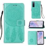 For Huawei Nova 7 Pro 5G Dream Catcher Printing Horizontal Flip Leather Case with Holder & Card Slots & Wallet & Lanyard(Green)