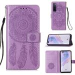 For Huawei Nova 7 Pro 5G Dream Catcher Printing Horizontal Flip Leather Case with Holder & Card Slots & Wallet & Lanyard(Purple)