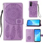 For Huawei Nova 7 SE Dream Catcher Printing Horizontal Flip Leather Case with Holder & Card Slots & Wallet & Lanyard(Purple)