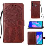 For Huawei P40 Lite E / Y7P Dream Catcher Printing Horizontal Flip Leather Case with Holder & Card Slots & Wallet & Lanyard(Brown)