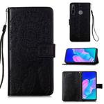 For Huawei P40 Lite E / Y7P Dream Catcher Printing Horizontal Flip Leather Case with Holder & Card Slots & Wallet & Lanyard(Black)