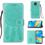 For Xiaomi Redmi Note 9 Pro Max Dream Catcher Printing Horizontal Flip Leather Case with Holder & Card Slots & Wallet & Lanyard(Green)