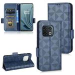 For OnePlus 10 Pro 5G Symmetrical Triangle Leather Phone Case(Blue)