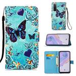 For Huawei nova 7 5G Painting Horizontal Flip Leather Case with Holder & Card Slot & Wallet & Lanyard(Heart Butterfly)