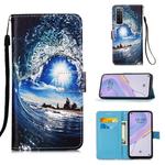 For Huawei nova 7 5G Painting Horizontal Flip Leather Case with Holder & Card Slot & Wallet & Lanyard(Sea Wave and Sun)