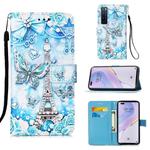 For Huawei nova 7 Pro 5G Painting Horizontal Flip Leather Case with Holder & Card Slot & Wallet & Lanyard(Tower Butterfly)