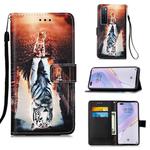 For Huawei nova 7 Pro 5G Painting Horizontal Flip Leather Case with Holder & Card Slot & Wallet & Lanyard(Cat and Tiger)