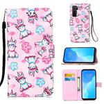 For Huawei nova 7 SE Painting Horizontal Flip Leather Case with Holder & Card Slot & Wallet & Lanyard(Unicorn and Flowers)