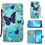 For Huawei nova 7 SE Painting Horizontal Flip Leather Case with Holder & Card Slot & Wallet & Lanyard(Heart Butterfly)
