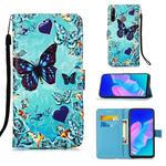 For Huawei P40 Lite E / Y7P Painting Horizontal Flip Leather Case with Holder & Card Slot & Wallet & Lanyard(Heart Butterfly)