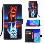 For Huawei P40 Lite E / Y7P Painting Horizontal Flip Leather Case with Holder & Card Slot & Wallet & Lanyard(Fox)