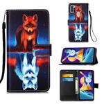 For Galaxy A11 / M11 Painting Horizontal Flip Leather Case with Holder & Card Slot & Wallet & Lanyard(Fox)